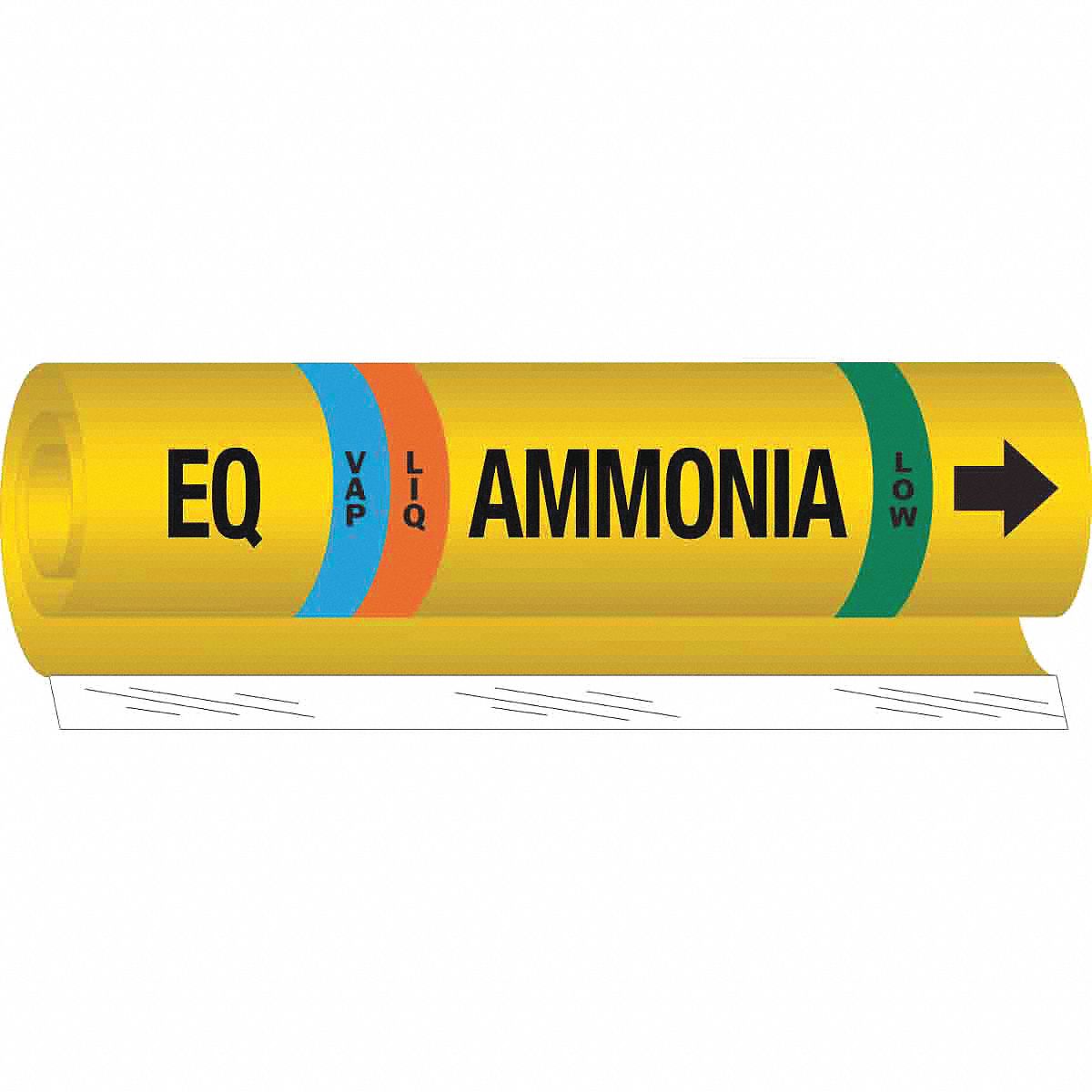 Pipe Marker: EQ, LIQ/VAP, Low, Fits 1 1/2 to 2 3/8 in Pipe O.D., 1 Pipe Markers, With