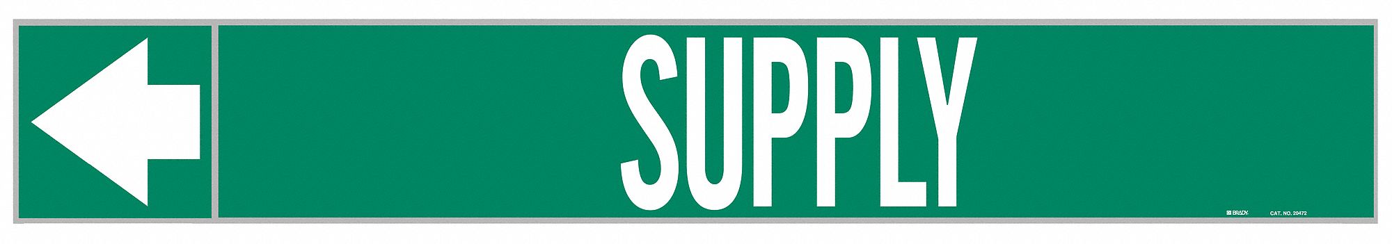 Pipe Marker: Supply, Green, White, Fits 1 1/2 to 2 in Pipe O.D., 25 Pipe Markers, With Arrows
