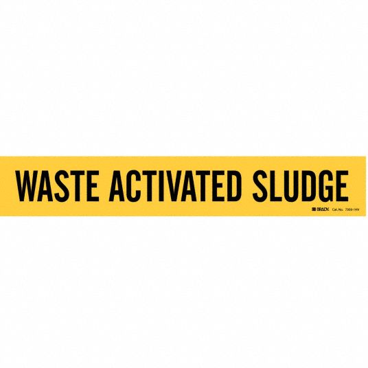 Waste Activated Sludge, Yellow, Pipe Marker - 8CWY9|7300-1HV - Grainger