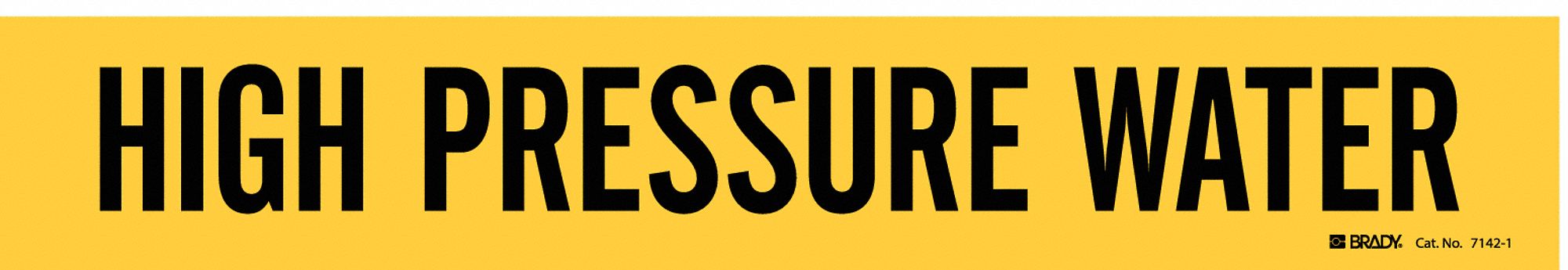Pipe Marker: High Pressure Water, Yellow, Black, Fits 2 1/2 to 7 7/8 in Pipe O.D., 1 Pipe Markers