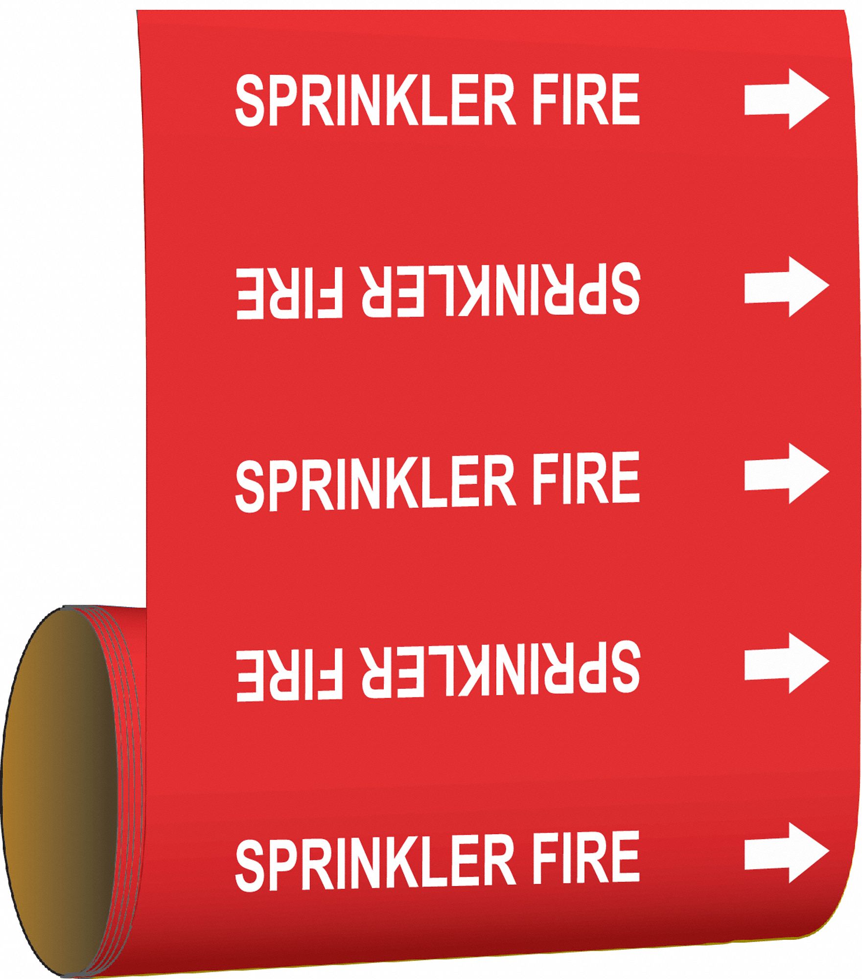 Sprinkler Fire, Red, Pipe Marker 8UKH015592 Grainger