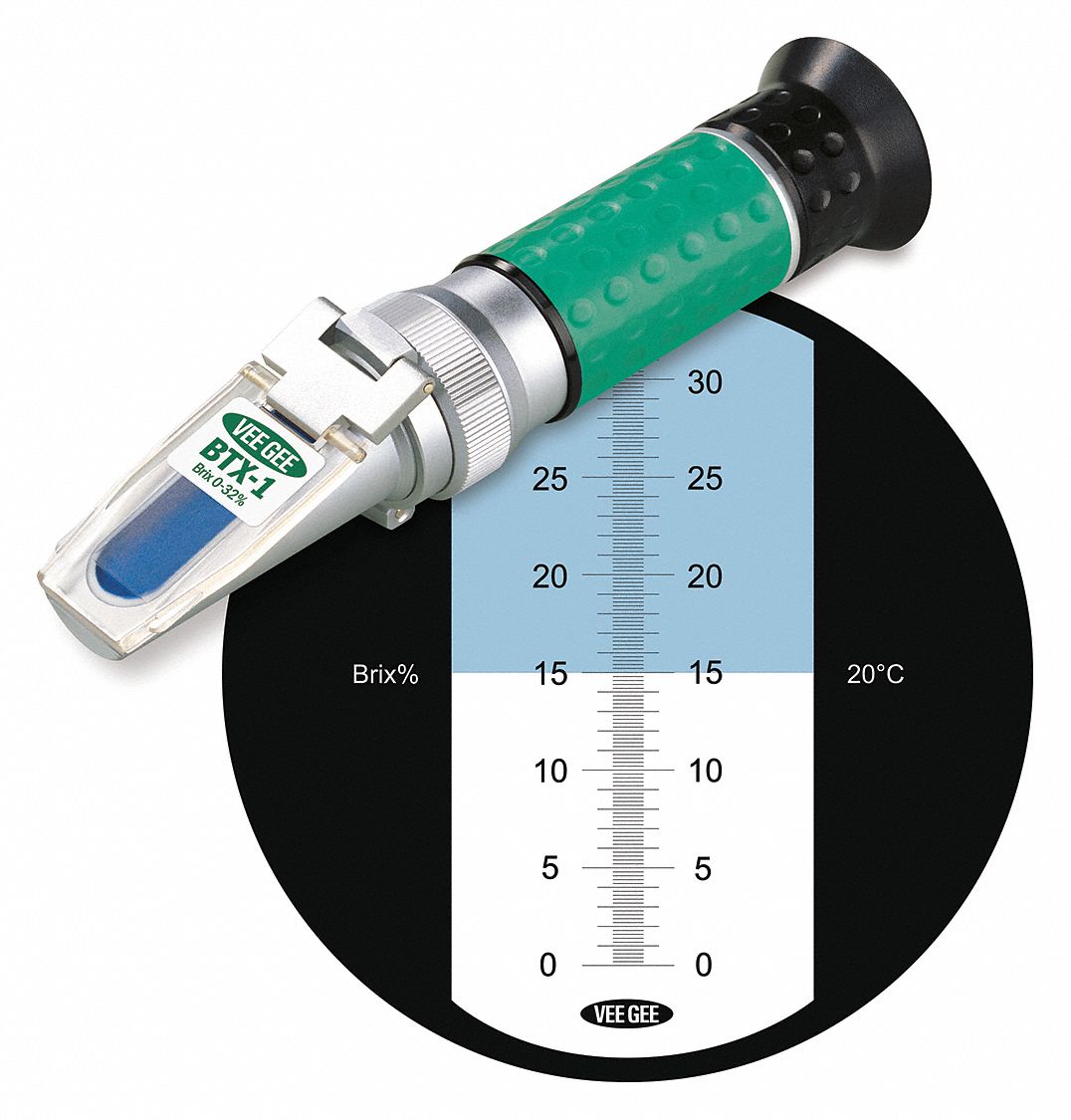 VEE GEE, 0 to 32 Brix Range, Auto Temp Compensation, Refractometer