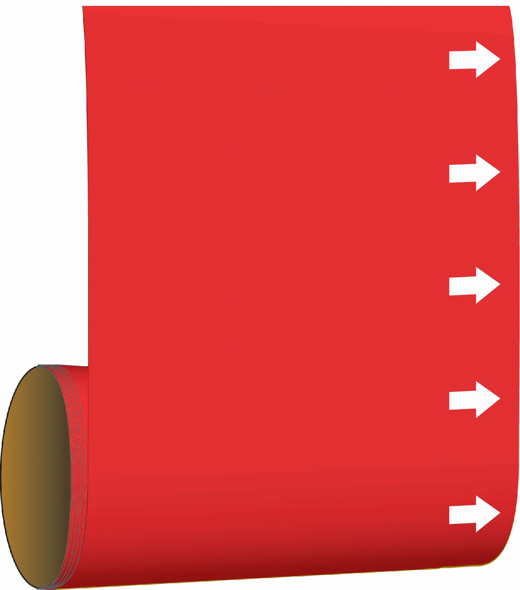 Pipe Marker: Red, White, Fits 2 1/2 to 6 in Pipe O.D., 30 Pipe Markers, With