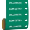 Chilled Water Adhesive Pipe Markers on a Roll