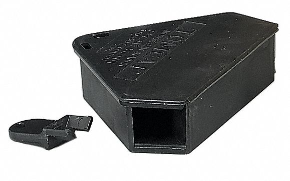 Tamper Resistant Rodent Station: Disposable, Rodent Control, Bait Box Trap, 5 in Overall Lg