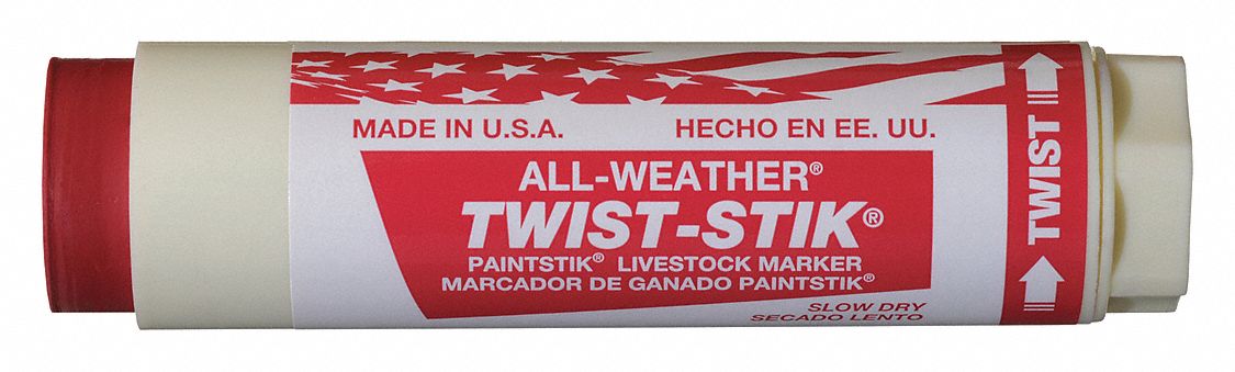 Paint Crayon: Red, Livestock, -50° F, 150°F Max. Temp., Up to 12 hr, Reds, 12 PK