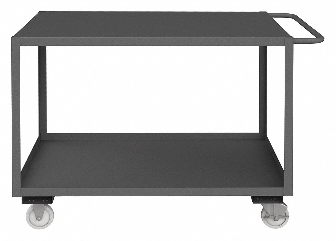 UTILITY CART WITH LIPPED & FLUSH METAL SHELVES, 1,200 LB LOAD CAPACITY, 2 SHELVES