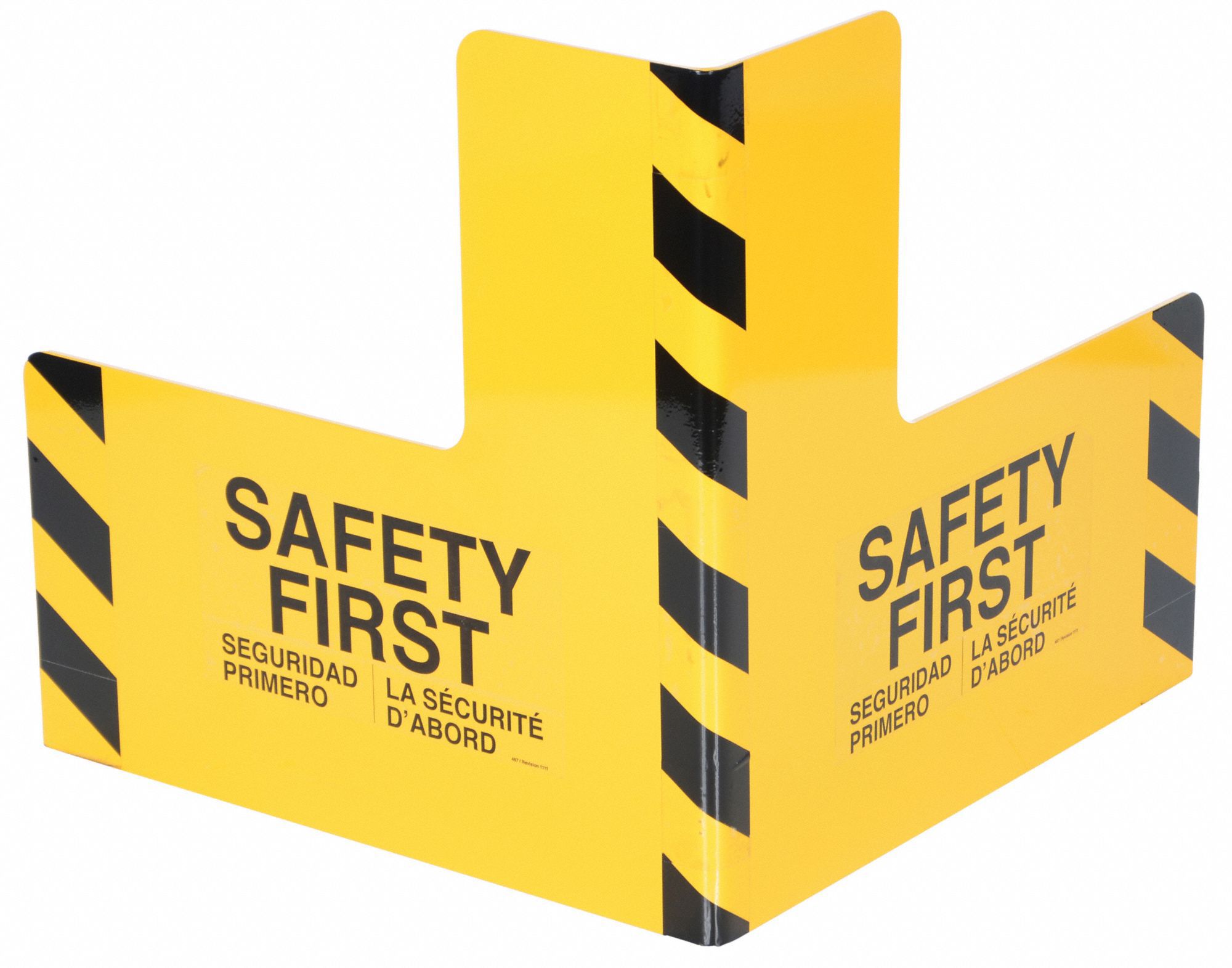 Pallet Rack Guard: Steel, L Shape, 24 in Overall Lg, 0.3 in Overall Thick, Yellow, Indoor/Outdoor