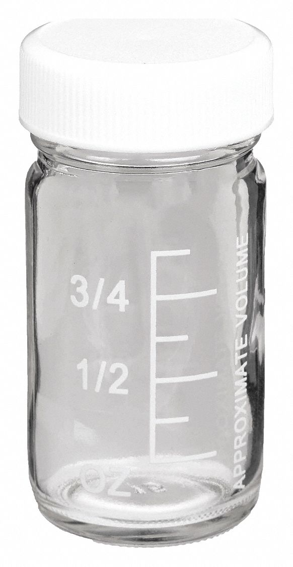 Bottle: Glass, 30 mL Capacity - mL, 1 fl oz Capacity - oz, Clear, Storage/Transport, 34 mm Body Dia