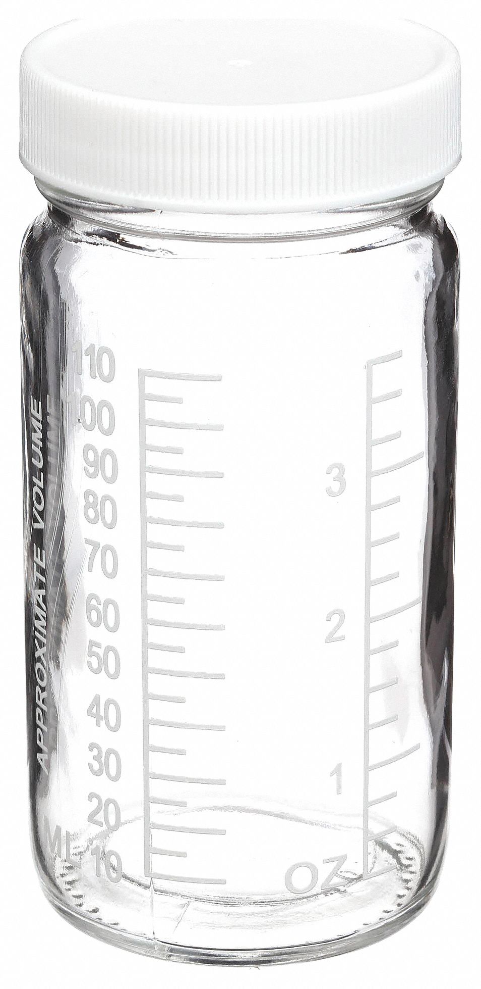 Bottle: Glass, 125 mL Capacity - mL, 4 fl oz Capacity - oz, Clear, Storage/Transport, 52 mm Body Dia