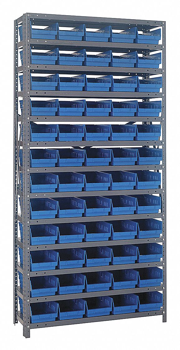 Bins Sold Separately 18 W x 36 D x 75 H Quantum Storage Systems 1875-000 Shelving Unit for Shelf Bin System