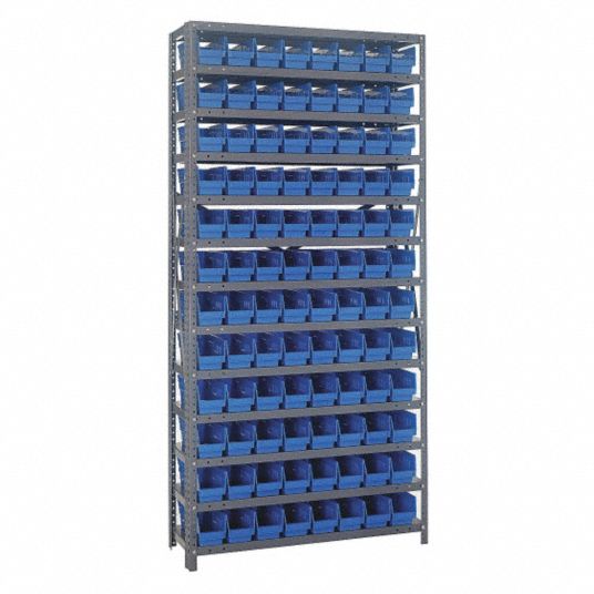 Quantum Storage Systems Qsbu-265bl Bin Shelving Unit, 18Dx36Wx75H, 24 Bins, Blue