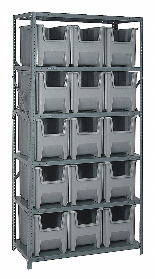 QUANTUM STORAGE SYSTEMS, 36 in x 18 in x 75 in, 1 Sided, Bin Shelving