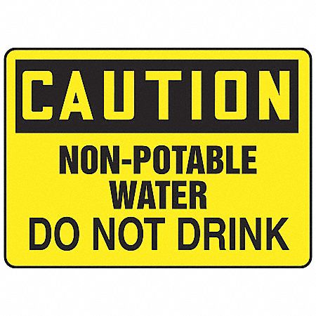 SAFETY SIGN NON POTABLE WATER VIN