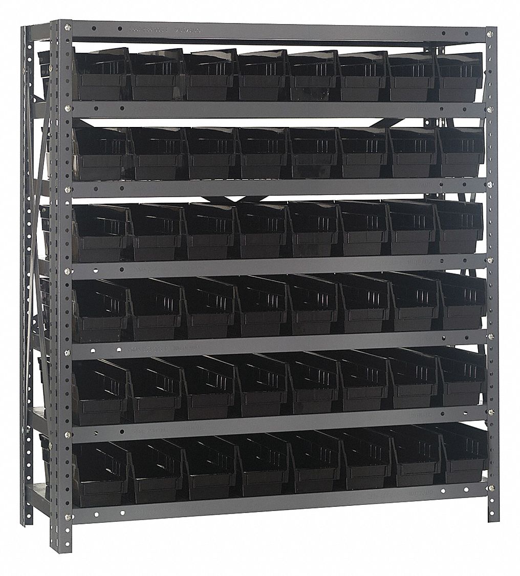 QUANTUM STORAGE SYSTEMS Steel Bin Shelving with 48 Bins, 36 inW x 18