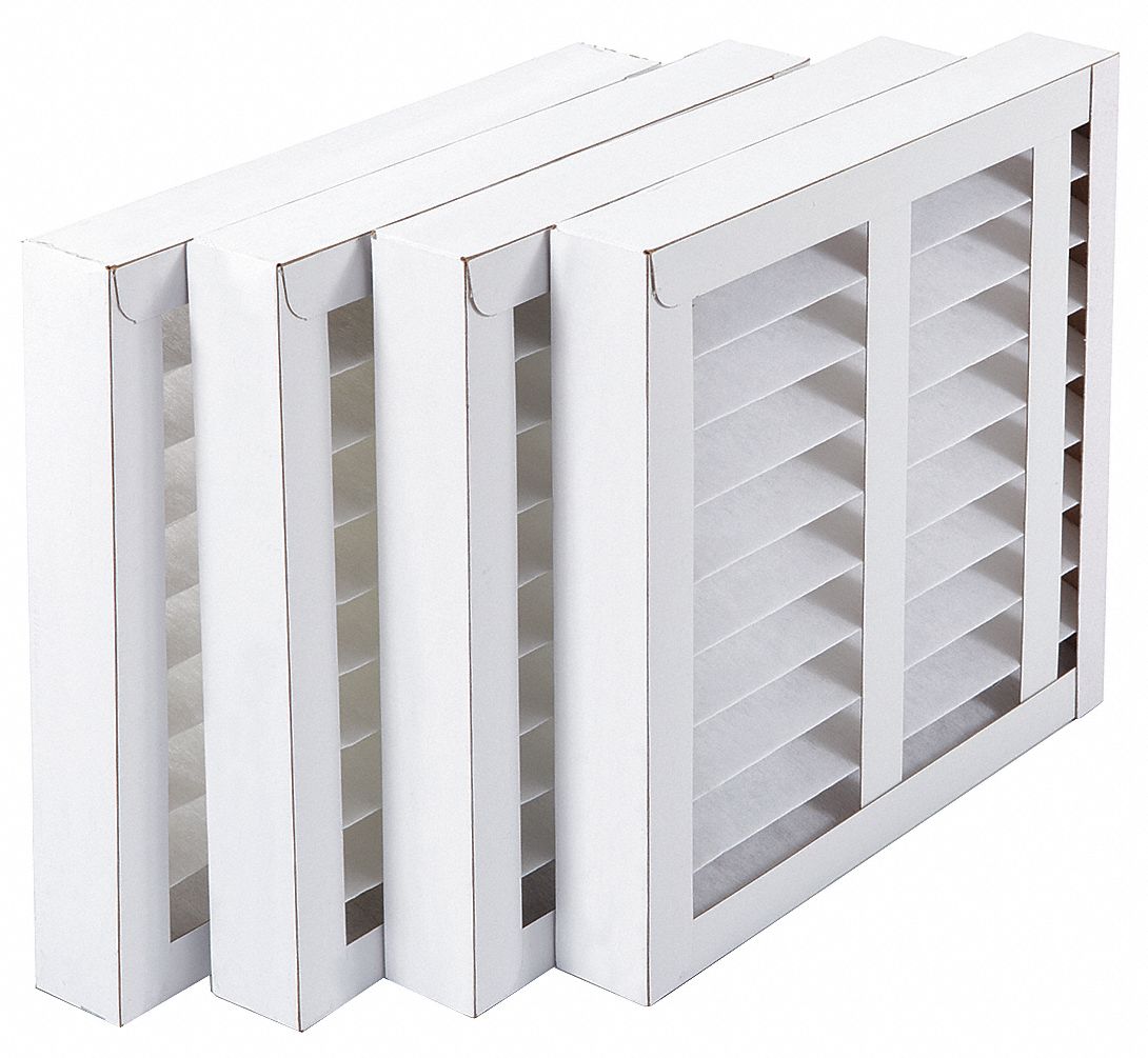 Air Filter: S-DD1, 8XDJ7, 500 cfm Airflow - Max, 12 in x 12 in x 2 in, 4 PK