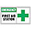 First Aid Sign,7 x 10In,GRN and BK/WHT