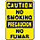 Caution No Smoking Sign,14 x 10In,BK/YEL