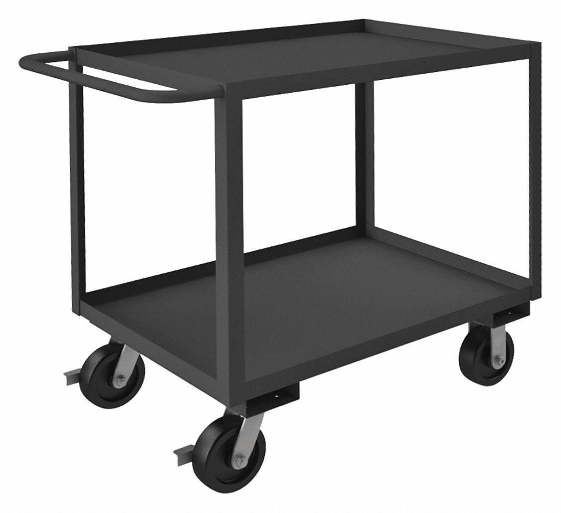 UTILITY CART WITH LIPPED METAL SHELVES, 3,000 LB LOAD CAPACITY, 36 IN X 24 IN, FLAT