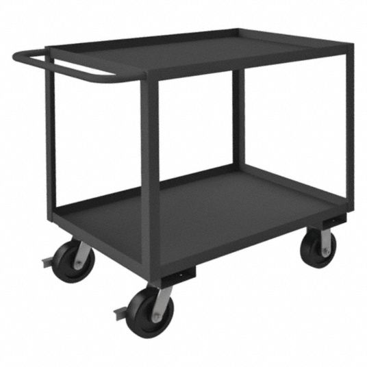 3,000 lb Load Capacity, 36 in x 24 in, Utility Cart with Lipped Metal ...