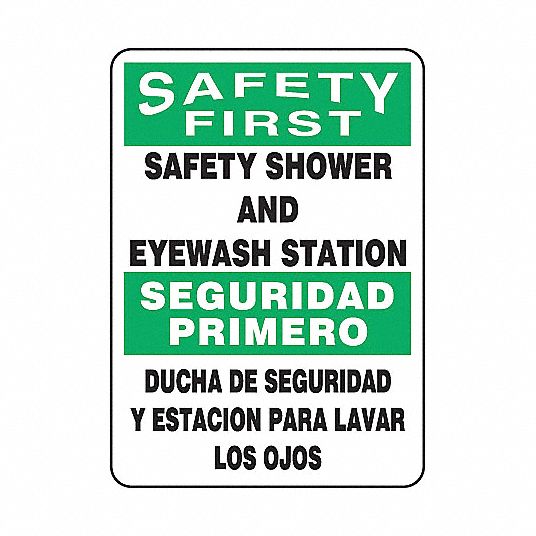 Vinyl, Spanish-Bilingual Safety First Sign, 10