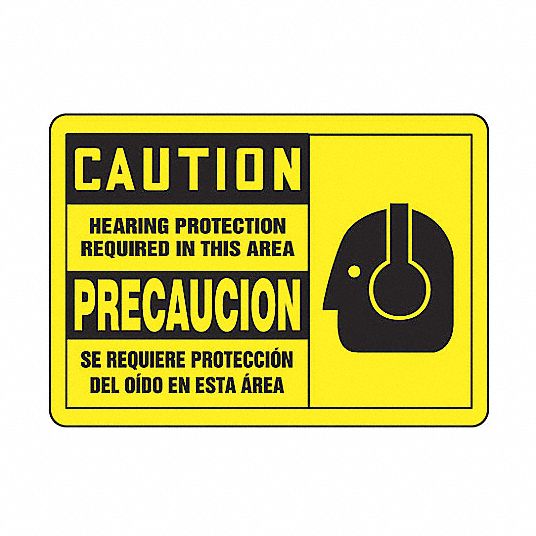 ACCUFORM SpanishBilingual Caution Sign 8DGN7SBMPPE410MVP Grainger