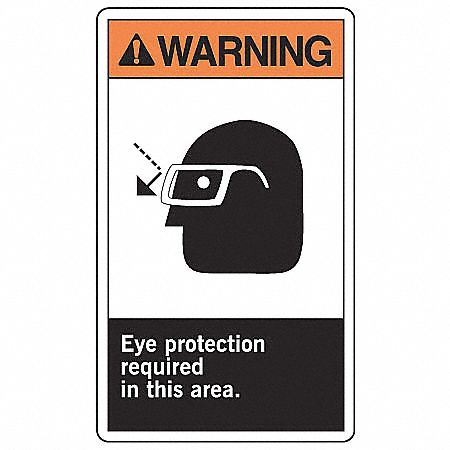 Safety Label: Vinyl, Adhesive Sign Mounting, 5 in x 3 1/2 in Nominal Sign Size, 0.02 in Thick, 5 PK