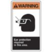 Warning: Eye Protection Required In This Area. Signs