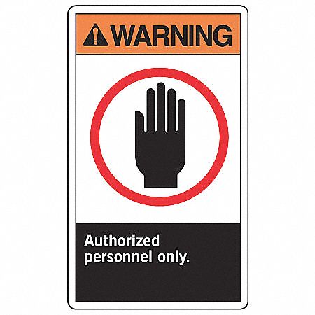 Safety Label: Vinyl, Adhesive Sign Mounting, 5 in x 3 1/2 in Nominal Sign Size, 0.02 in Thick, 5 PK