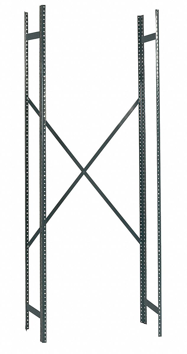 EDSAL 14 Gauge Steel Shelving Post Kit, Gray; PK1 8DHC28524PKN