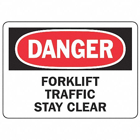 Forklift Traffic Sign,7 x 10In,PLSTC,ENG