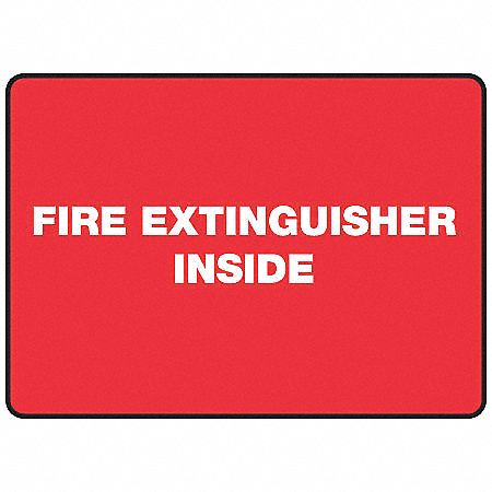 Fire Extinguisher Sign,7 x 10In,WHT/R