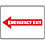 Emergency Exit Fire Sign,7 x 10In,WHT/R