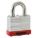 LOCKOUT PADLOCK, KEYED DIFFERENT, STANDARD BODY, HARDENED STEEL, RED