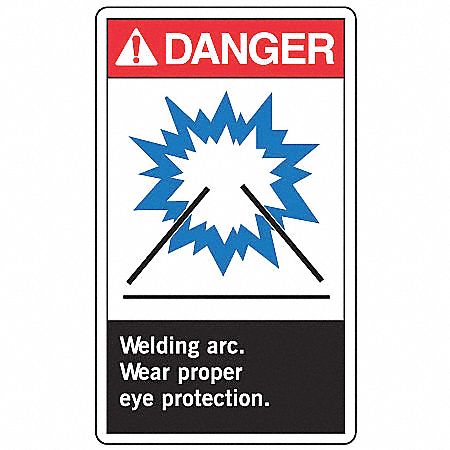 Danger Sign,10 x 7In,R, BL and BK/WHT,AL