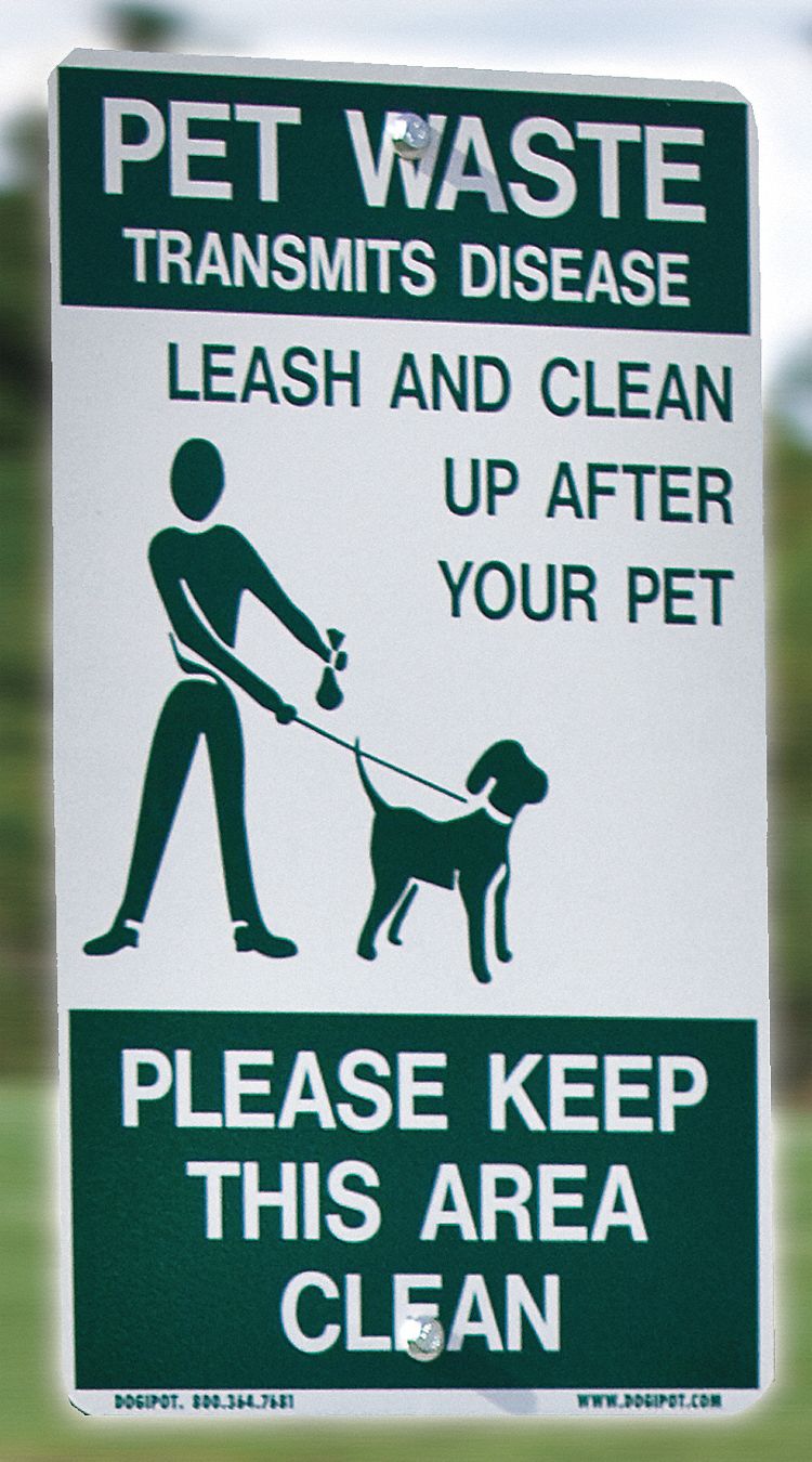 Dogipot 1203 Aluminum Pet Waste & Leash Sign Green 