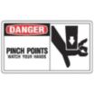 Danger: Pinch Points Watch Your Hands Signs