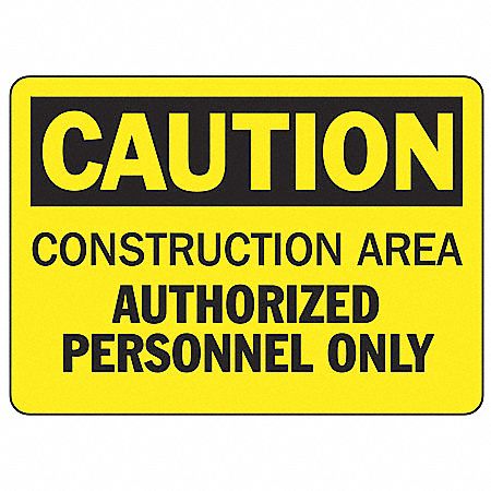 Plastic, Caution Sign, Caution, 10 in Width, 7 in Height, English ...