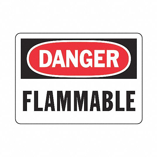 Danger Sign, Flammable, Header Danger, Rectangle, 7 in Height, 10 in ...