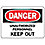 Danger Sign,7 x 10In,R and BK/WHT,PLSTC