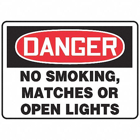Danger No Smoking Sign, 10X14", PLSTC