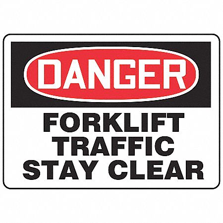 Forklift Traffic Sign,10 x 14In,AL,ENG