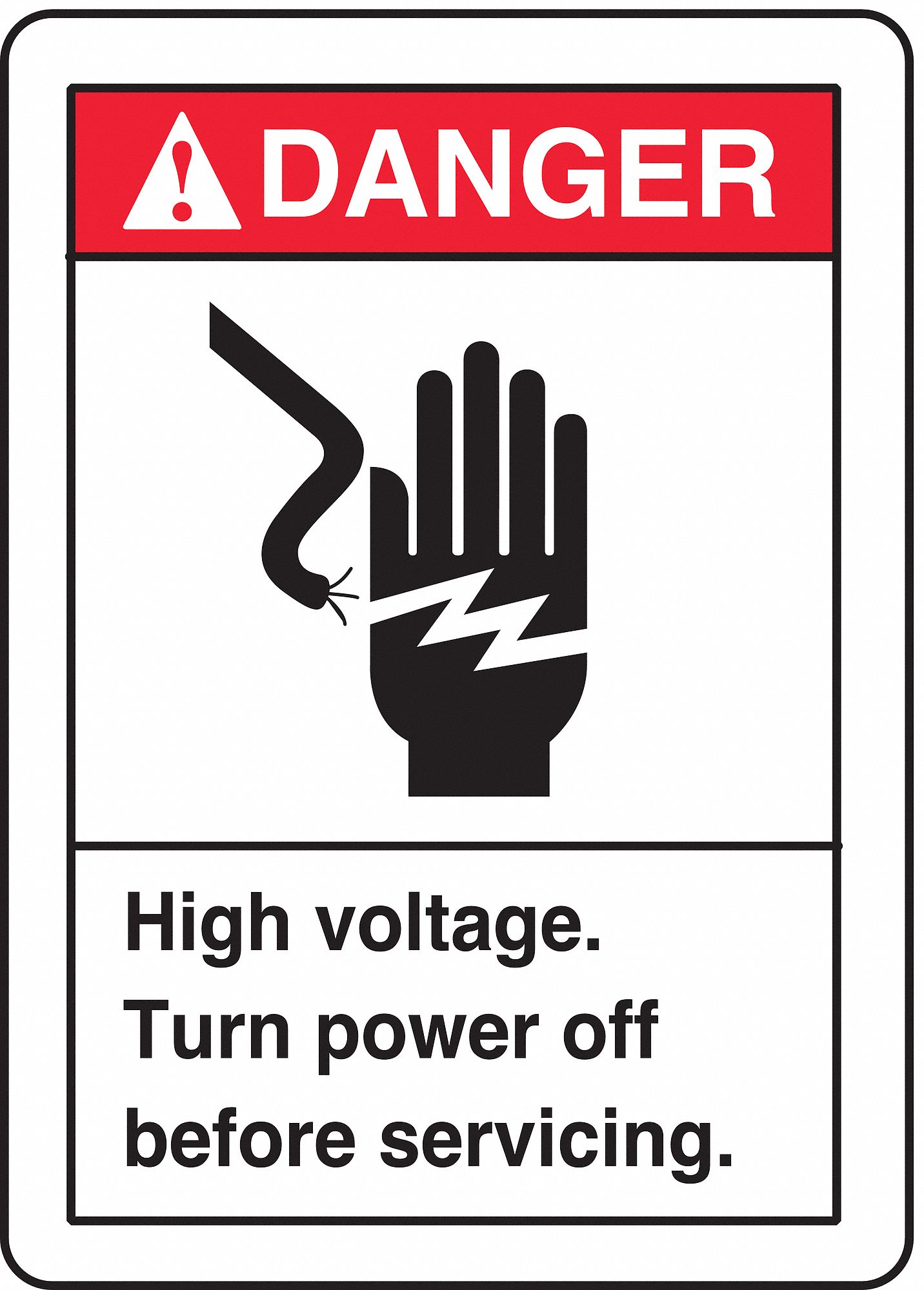 Safety Label: Vinyl, Adhesive Sign Mounting, 5 in x 3 1/2 in Nominal Sign Size, 0.02 in Thick, 5 PK