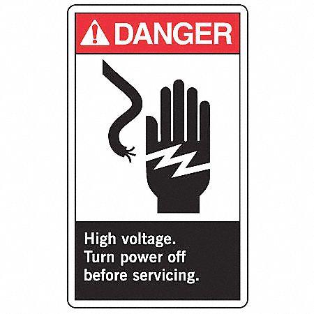 Danger Sign,14 x 10In,R and BK/WHT,AL,HV