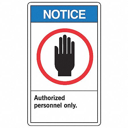 Notice Sign,10 x 7In,R and BK/WHT,AL,ENG