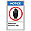 Notice Sign,10 x 7In,R and BK/WHT,AL,ENG