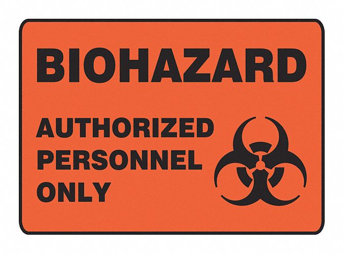 Biohazard Sign,7 x 10In,BK/ORN,AL,SURF
