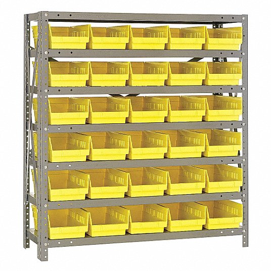 Quantum Storage Economy Shelf Storage Units with Bins, Yellow