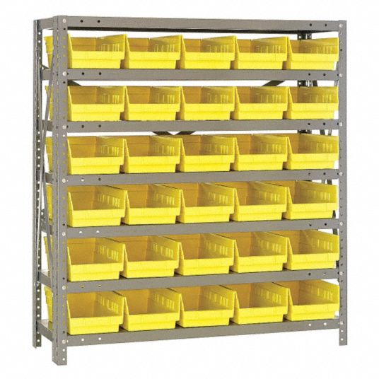 Quantum Storage Economy Shelf Storage Units with Bins, Yellow