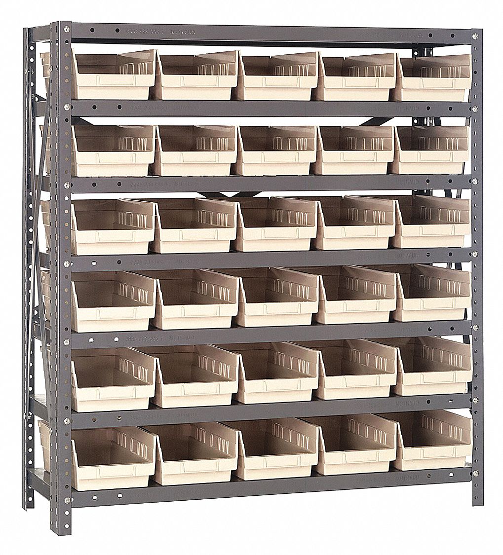 QUANTUM STORAGE SYSTEMS 1239-101 Shelf Bin Shelving System Type, Yellow  Color, Steel/Plastic Material Storage Bin